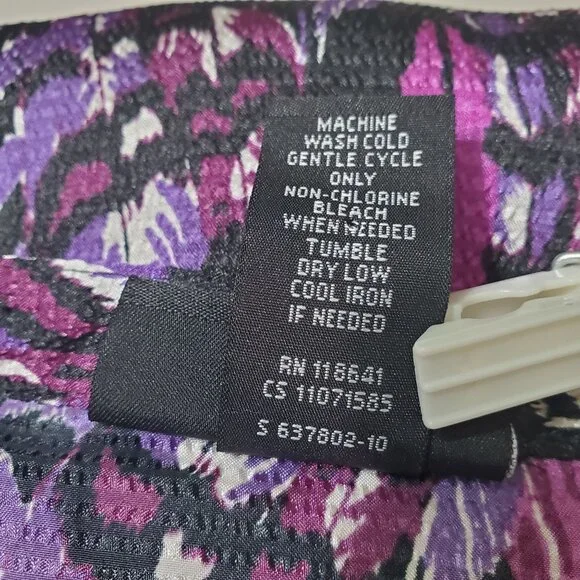 Lane Bryant Size 22 24 Blouse Ruffle Button Artsy Print Office Casual Coquette - Picture 6 of 8